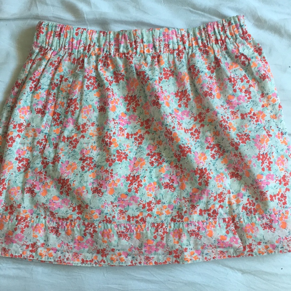 J.crew size xs floral mini skirt with elastic waist